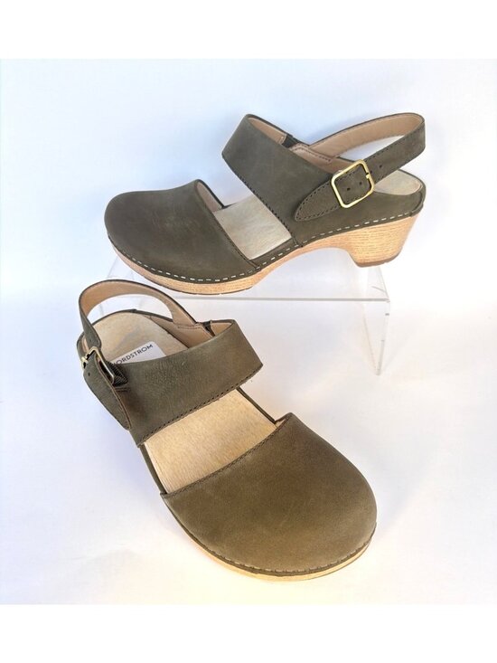 Dansko Shoes - Dansko Lucia Platform Pumps Slingback Closed-Toe Sandals Ivy Green Size 37